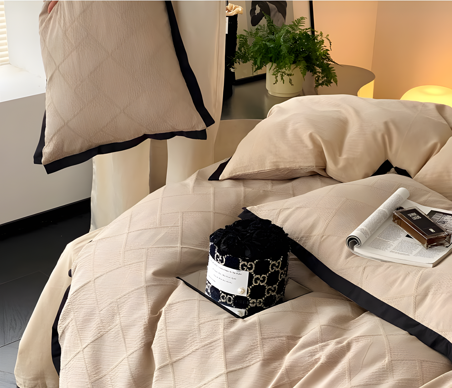 Luxe Noir Diamond Bedding Set