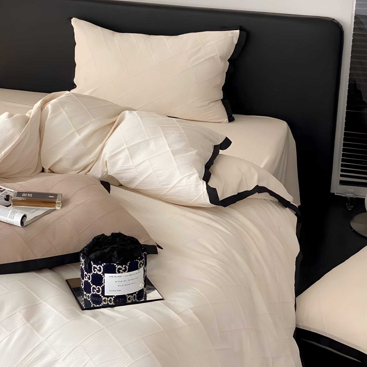Luxe Noir Diamond Bedding Set