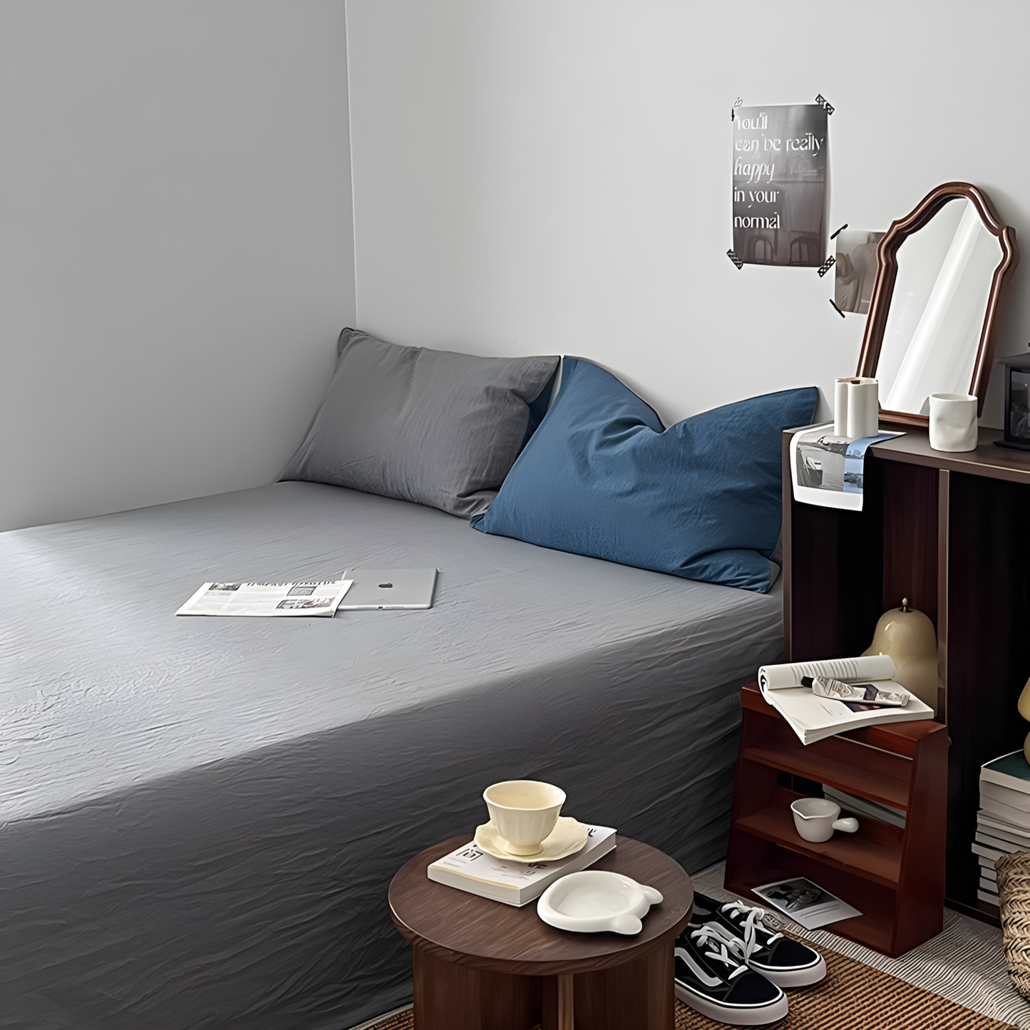 Two-Tone Bedding Set | Gray Base with Contrast Options