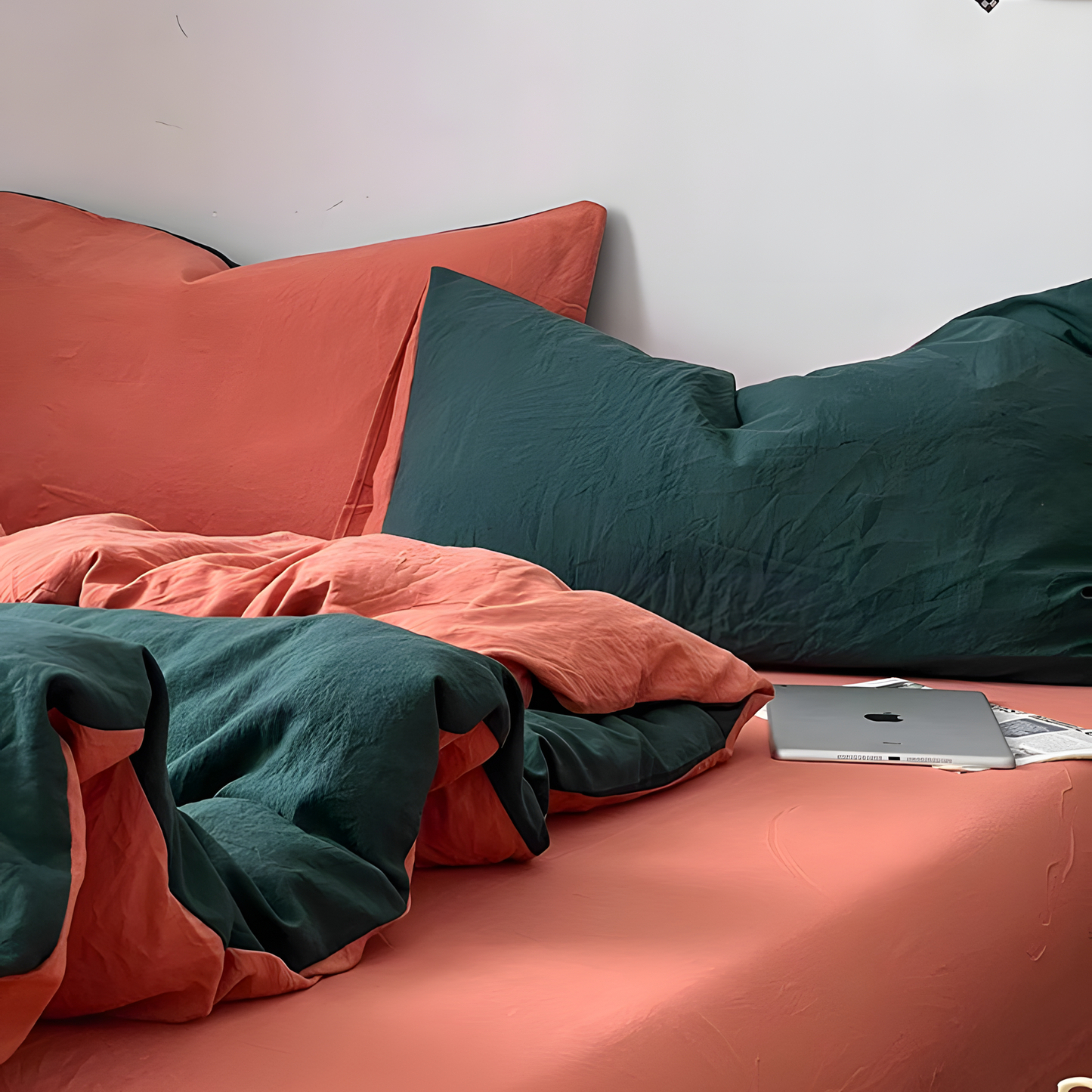Two-Tone Bedding Set | Green Base with Contrast Options