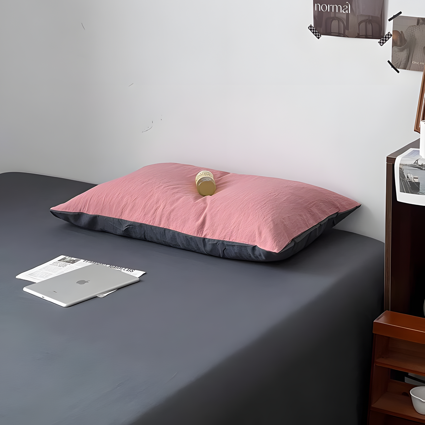 Two-Tone Bedding Set | Gray Base with Contrast Options