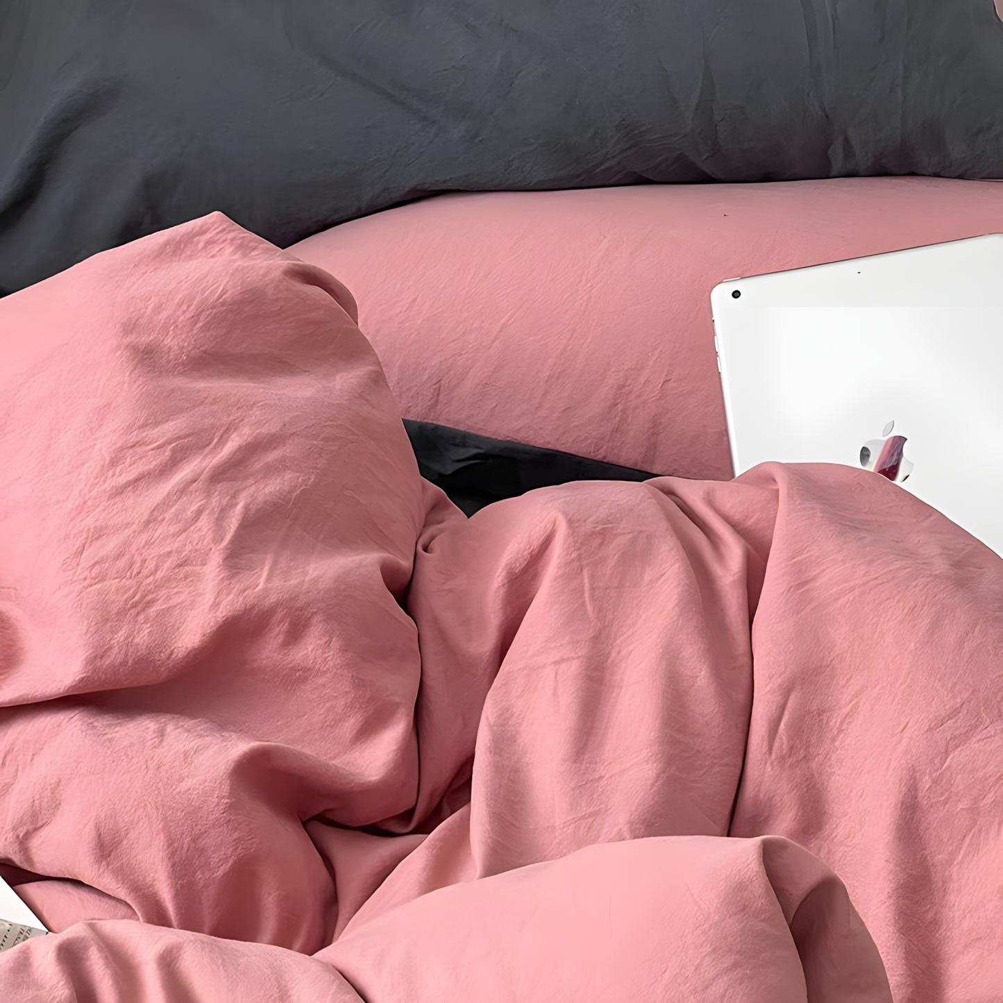 Two-Tone Bedding Set | Gray Base with Contrast Options