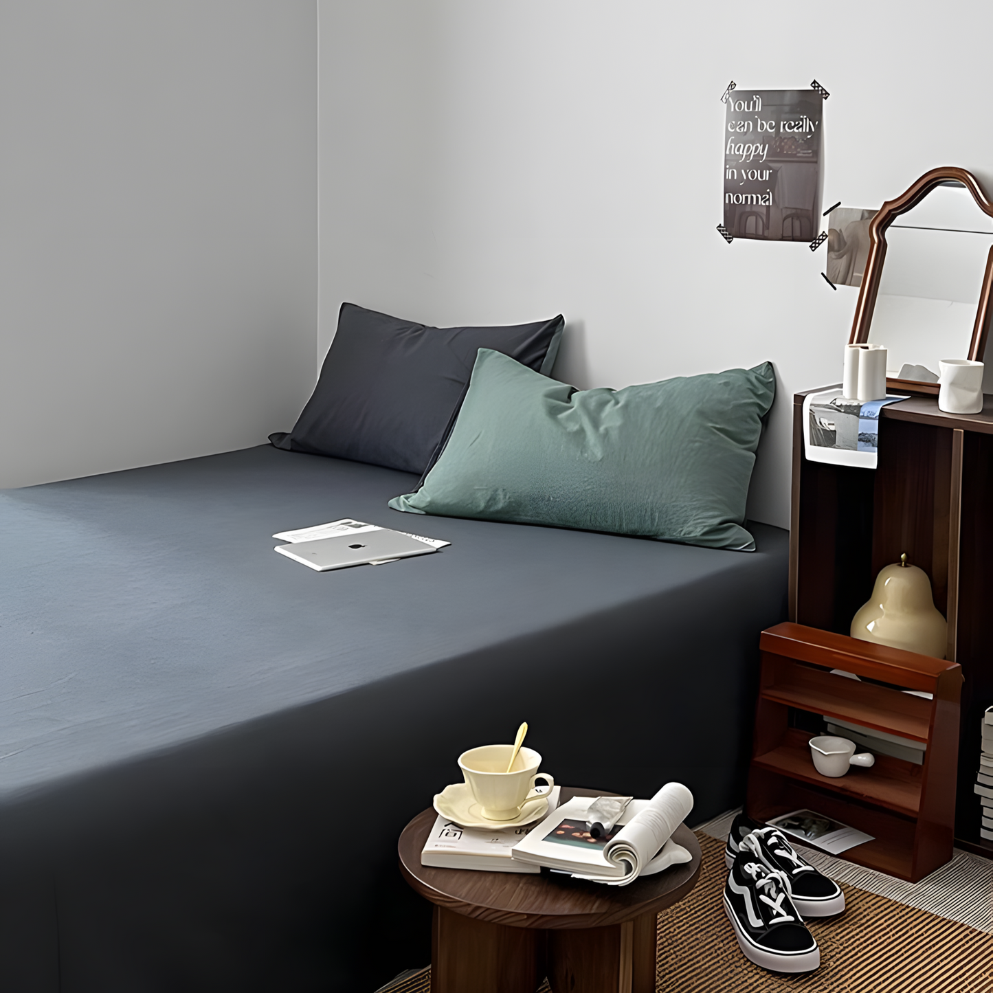 Two-Tone Bedding Set | Green Base with Contrast Options