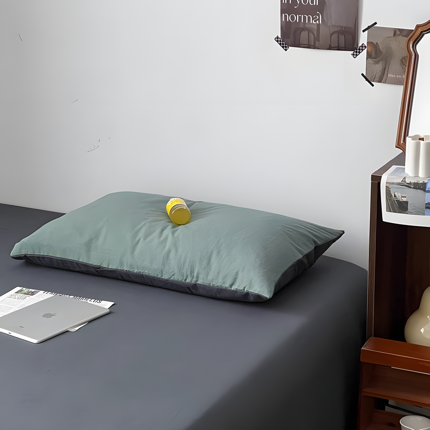 Two-Tone Bedding Set | Green Base with Contrast Options