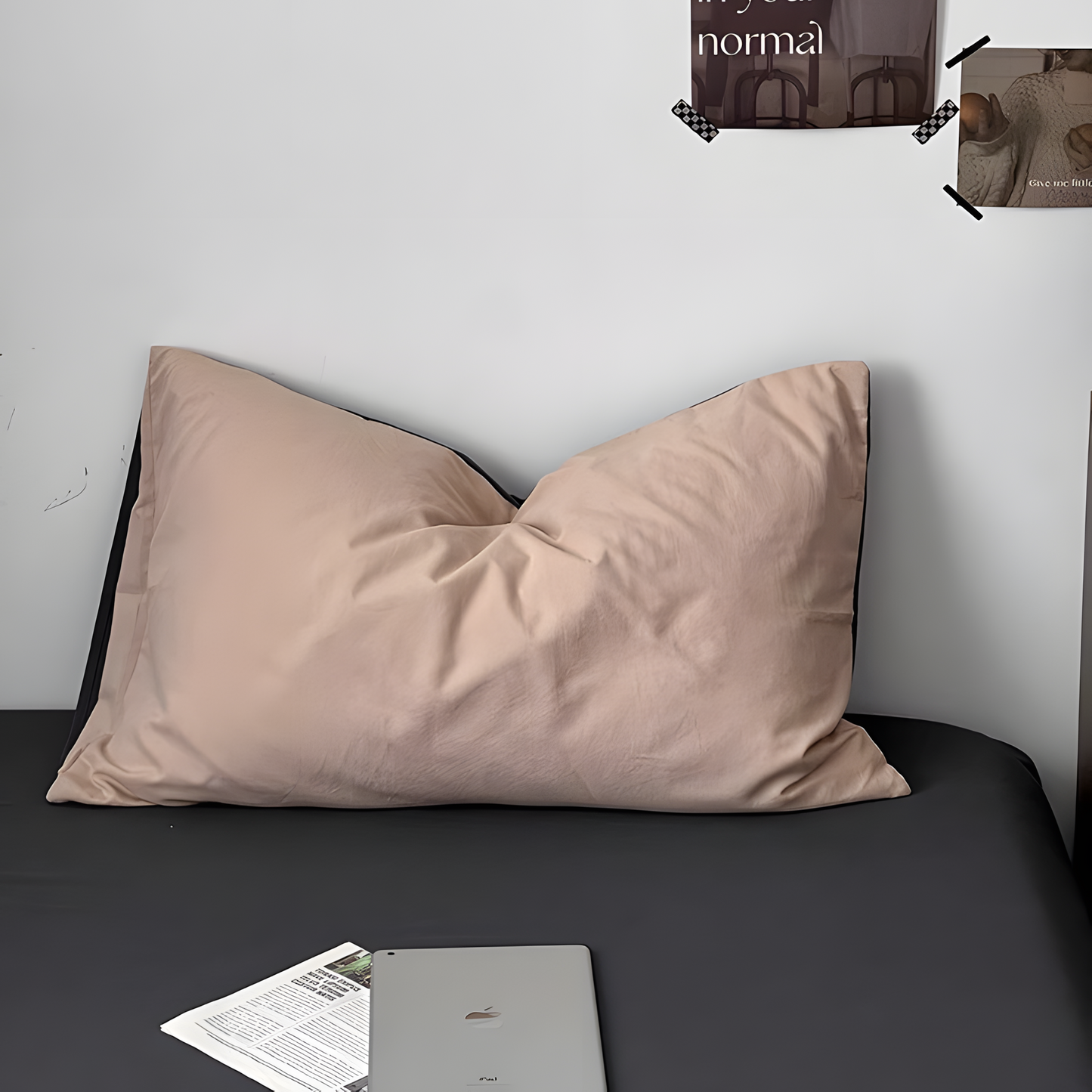 Two-Tone Bedding Set | Gray Base with Contrast Options