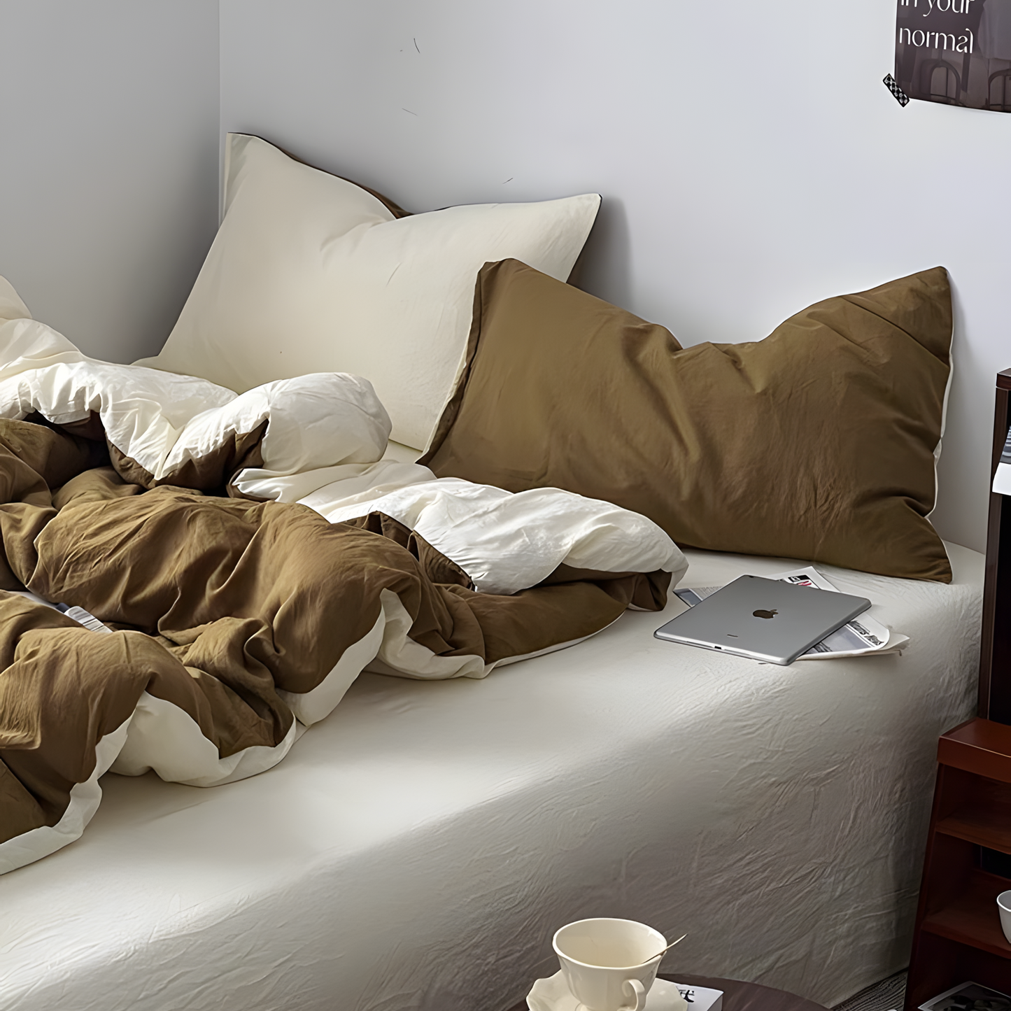 Two-Tone Bedding Set | Green Base with Contrast Options