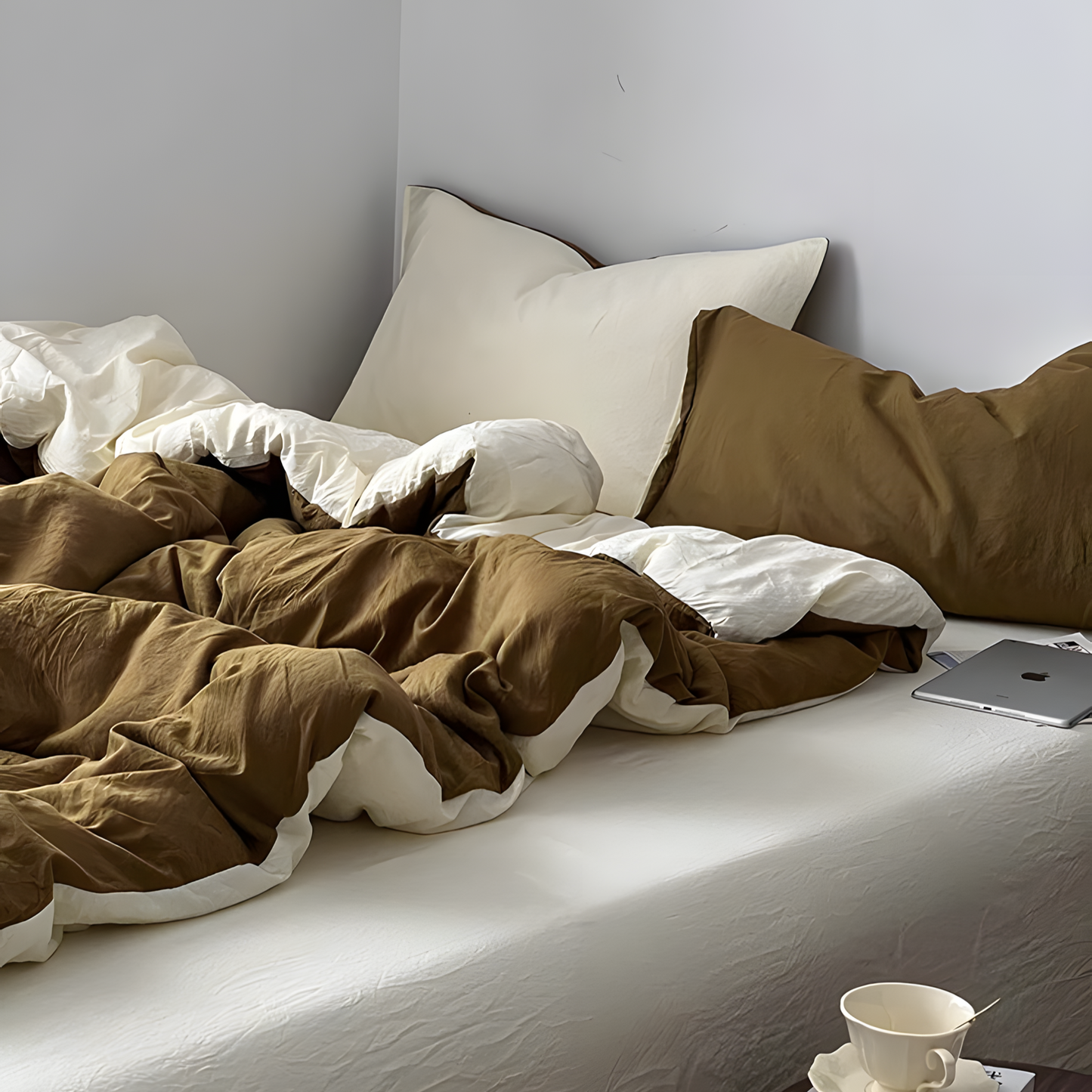 Two-Tone Bedding Set | Green Base with Contrast Options