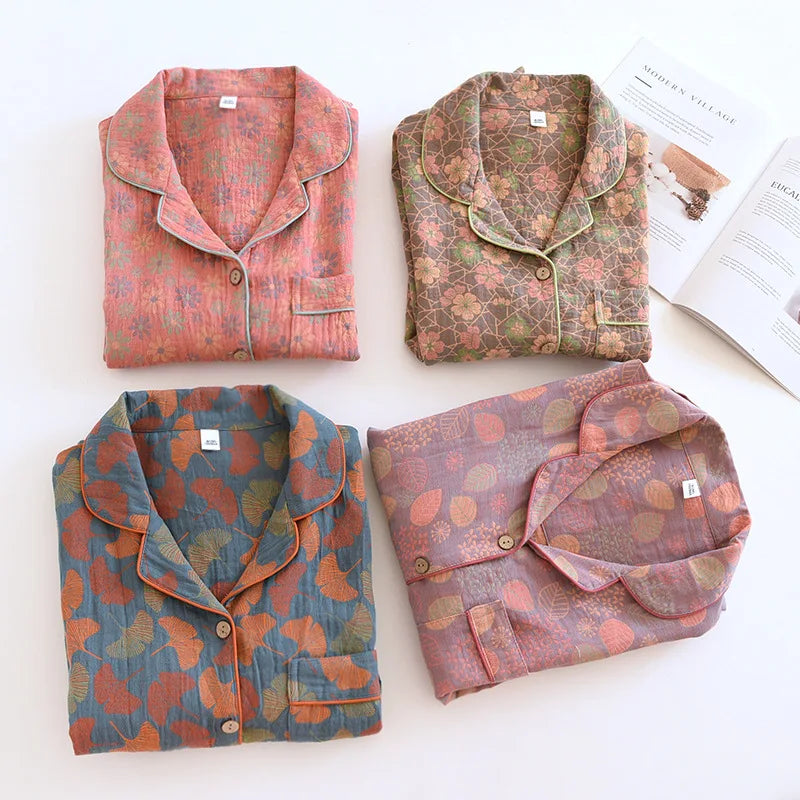 Ginkgo Garden Cotton Pajama Set