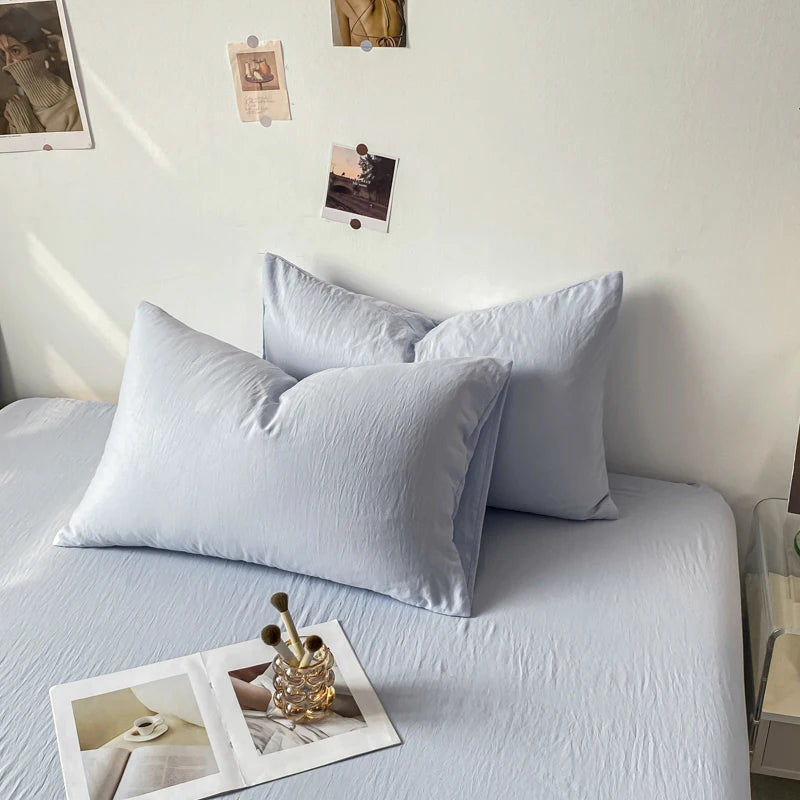 Solid Cotton Pillowcase Sets