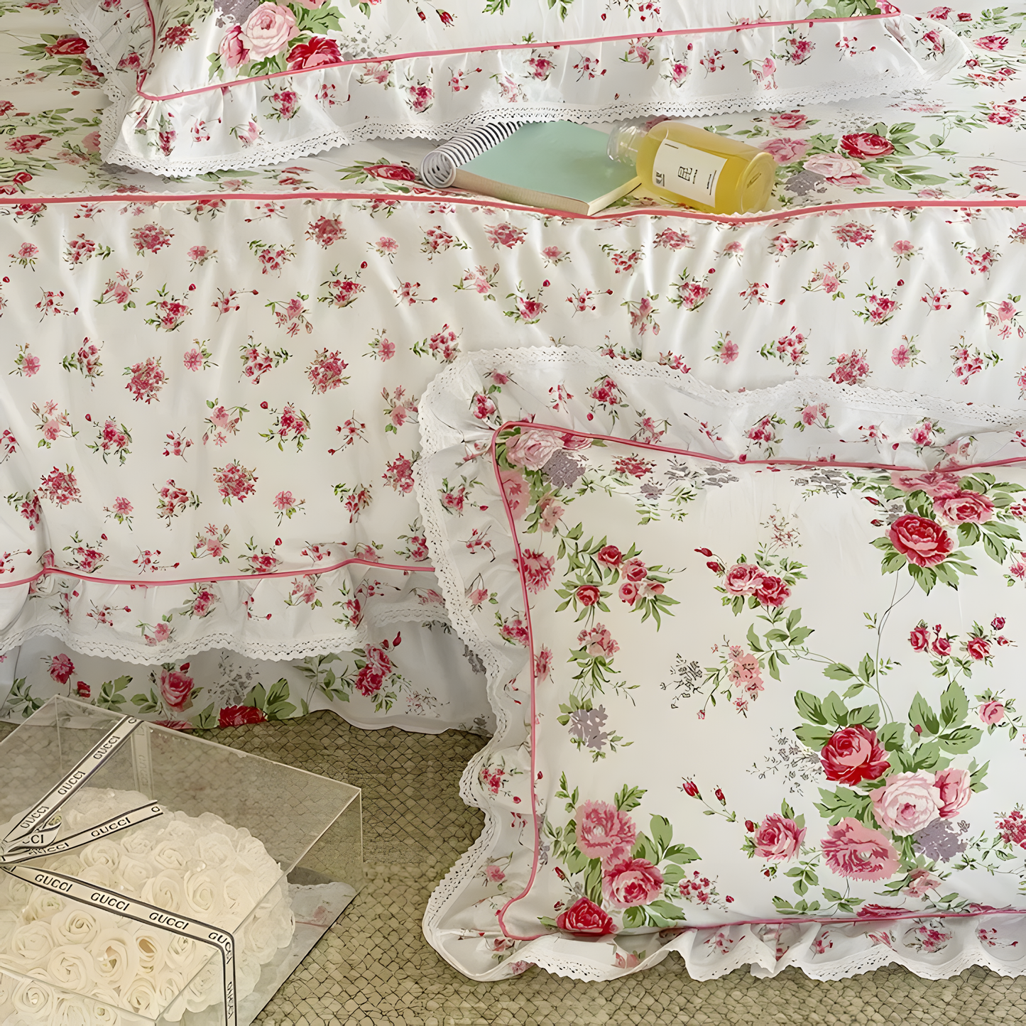 Floral Ruffled Bedding Set