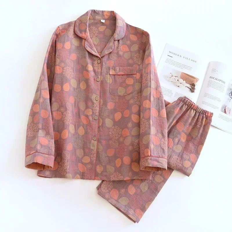 Ginkgo Garden Cotton Pajama Set