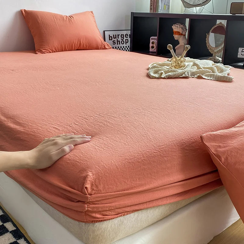Solid Cotton Fitted Bed Sheets