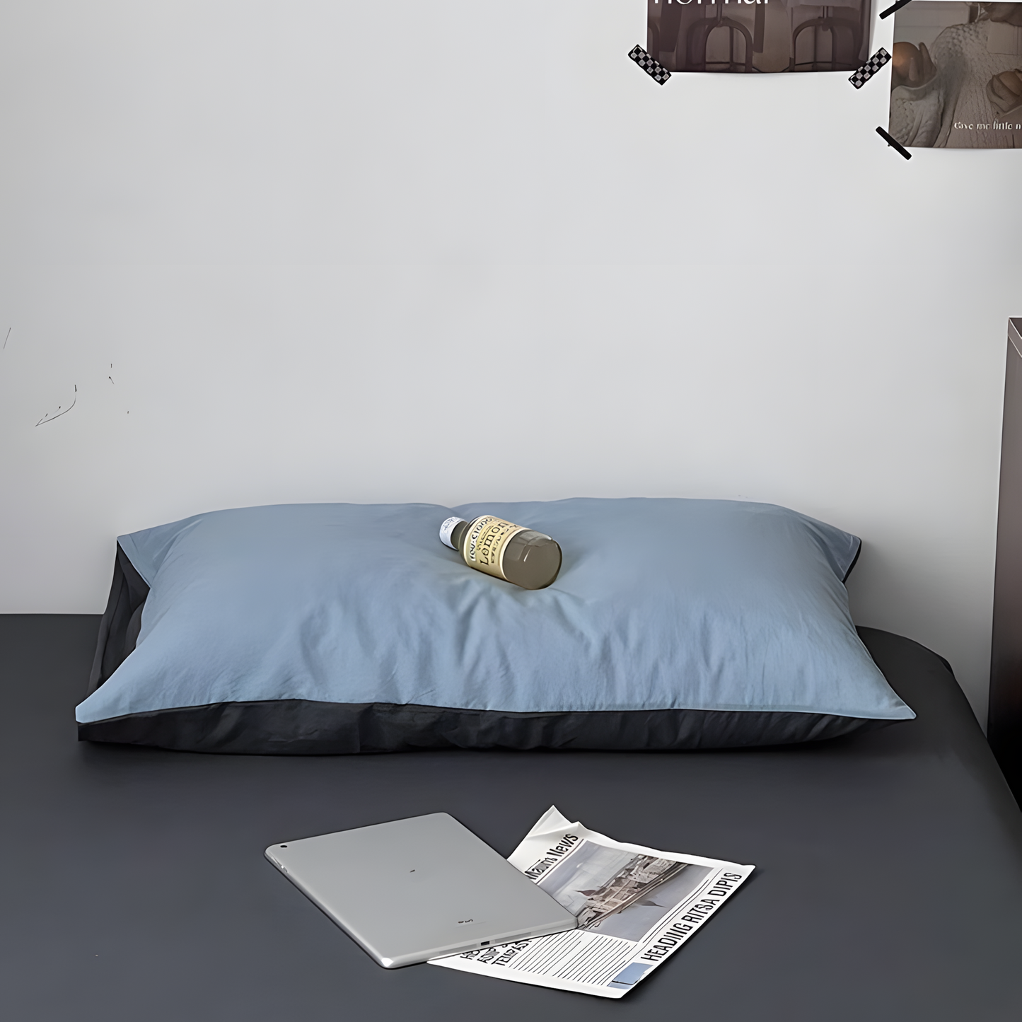 Two-Tone Bedding Set | Gray Base with Contrast Options