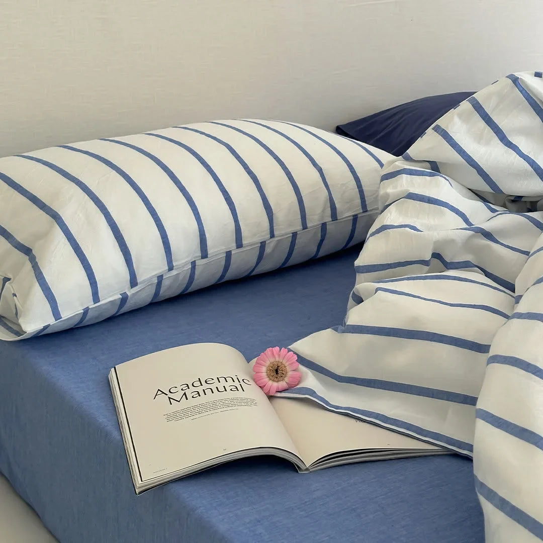 Marlowe Coastal Stripe Washed Cotton Bedding Set