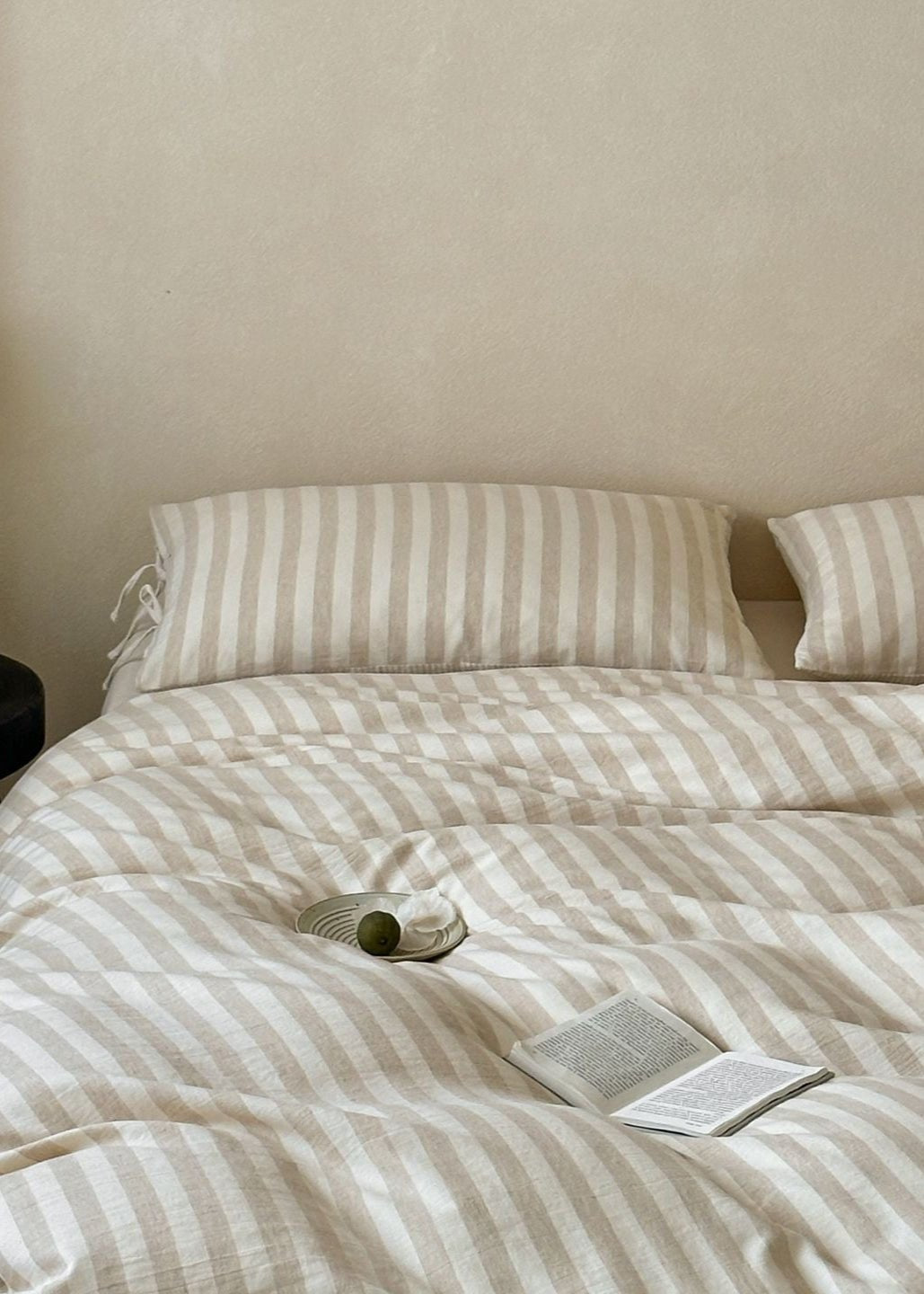 Ashfield Oat Stripe Cotton-Linen Bedding Set