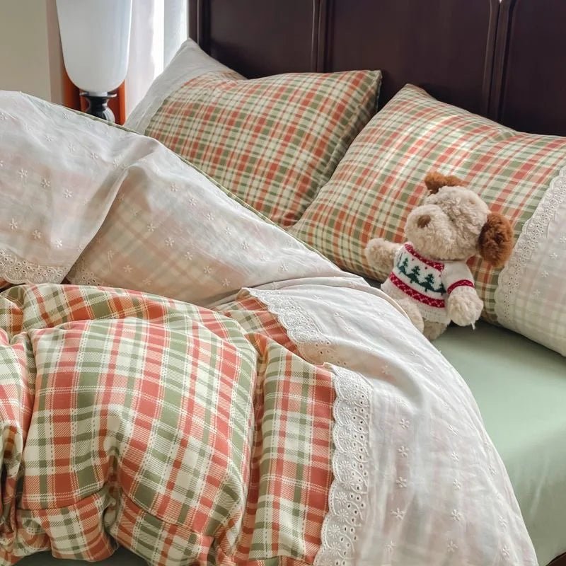 Cabin Lace Plaid Bedding Collection - WhisperLinens