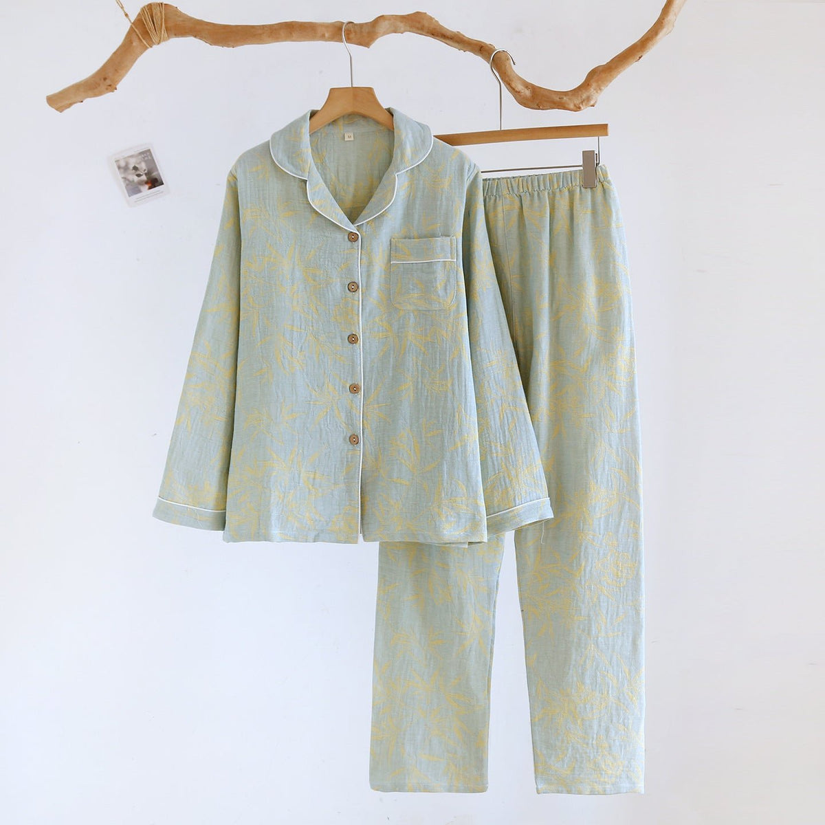Celia Green Botanical Long-Sleeve Cotton Pajama Set - WhisperLinens