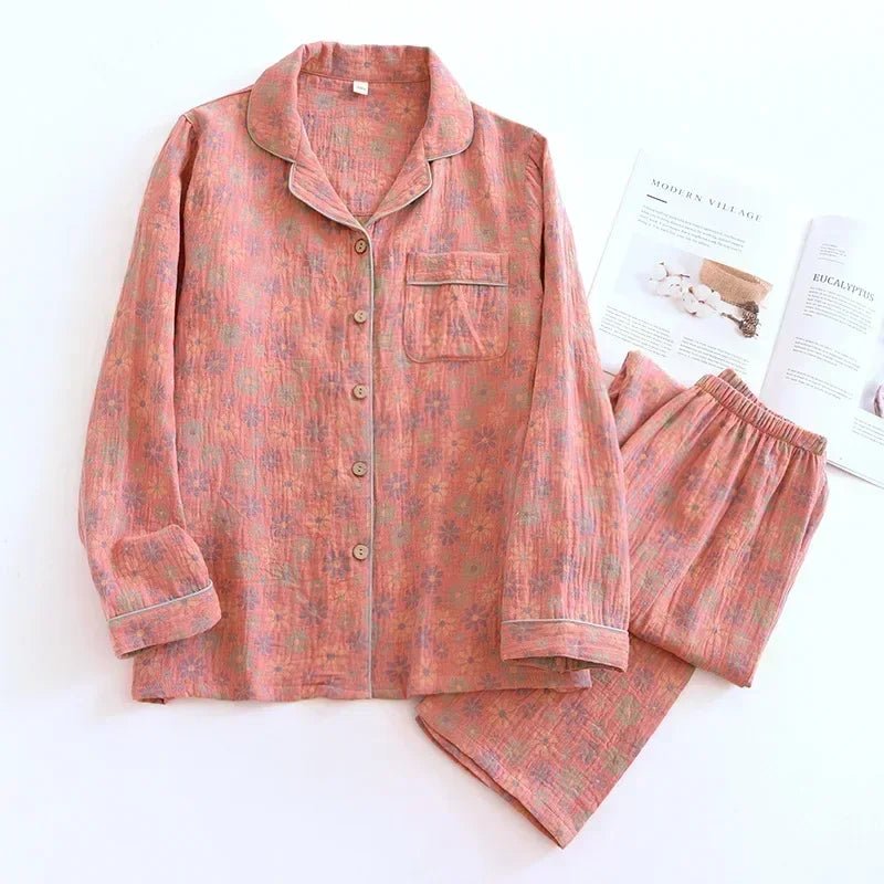 Ginkgo Garden Cotton Pajama Set - WhisperLinens