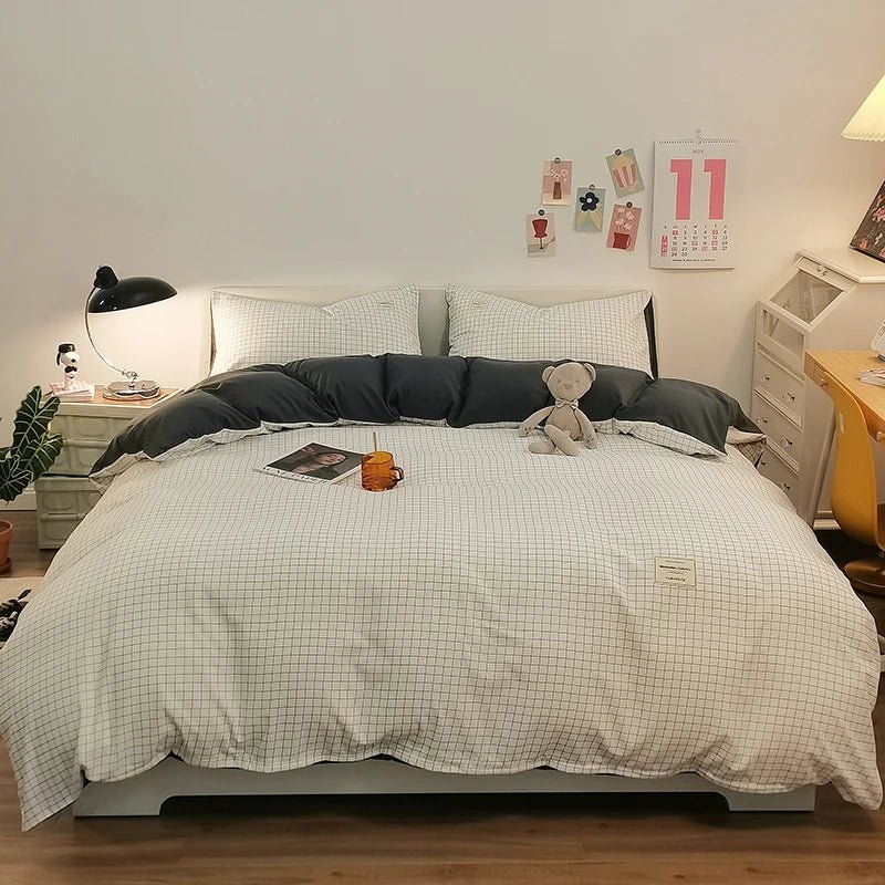 Mini Grid Bedding Collection - WhisperLinens