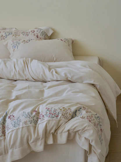 Adeline Wildflower Embroidered Cotton Bedding Set