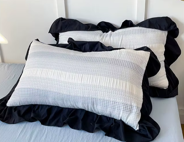Textured Stripe Ruffle Bedding Collection