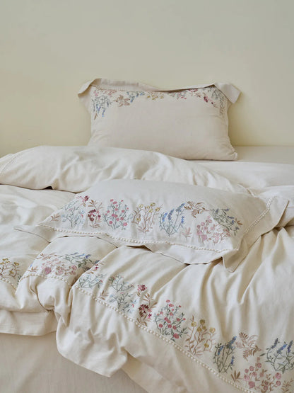 Adeline Wildflower Embroidered Cotton Bedding Set