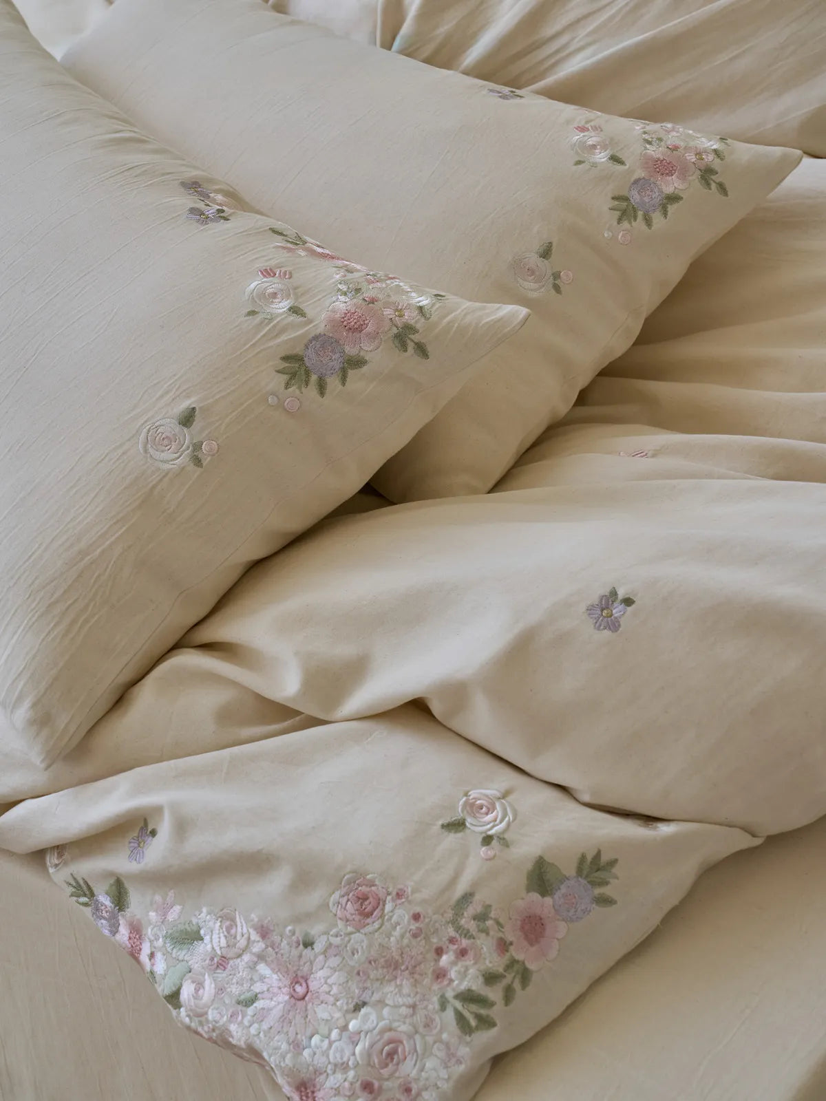 Adeline Wildflower Embroidered Cotton Bedding Set