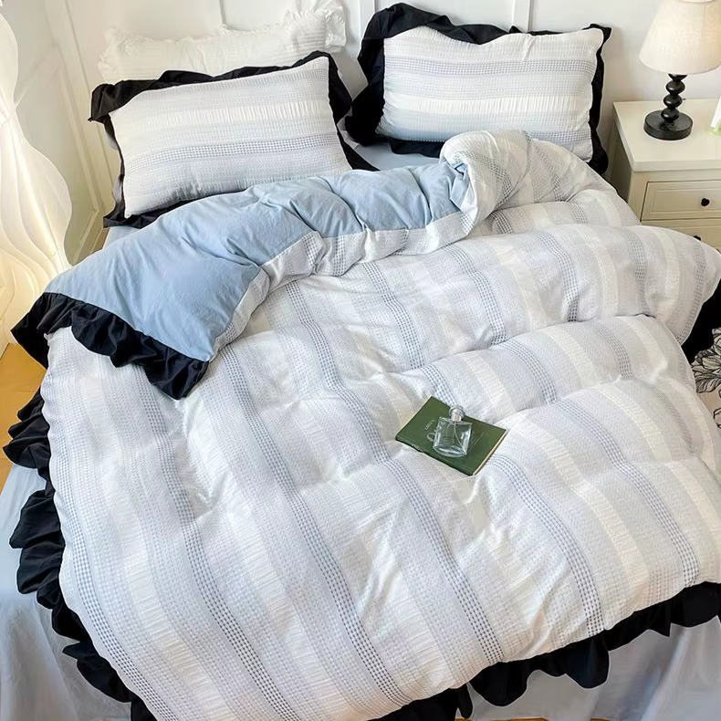 Textured Stripe Ruffle Bedding Collection