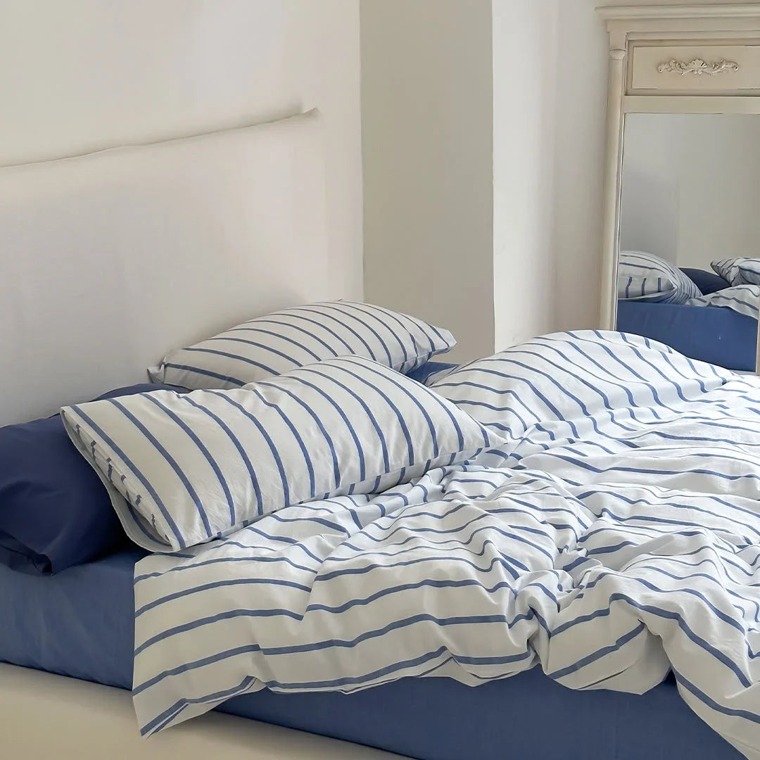 Marlowe Coastal Stripe Washed Cotton Bedding Set