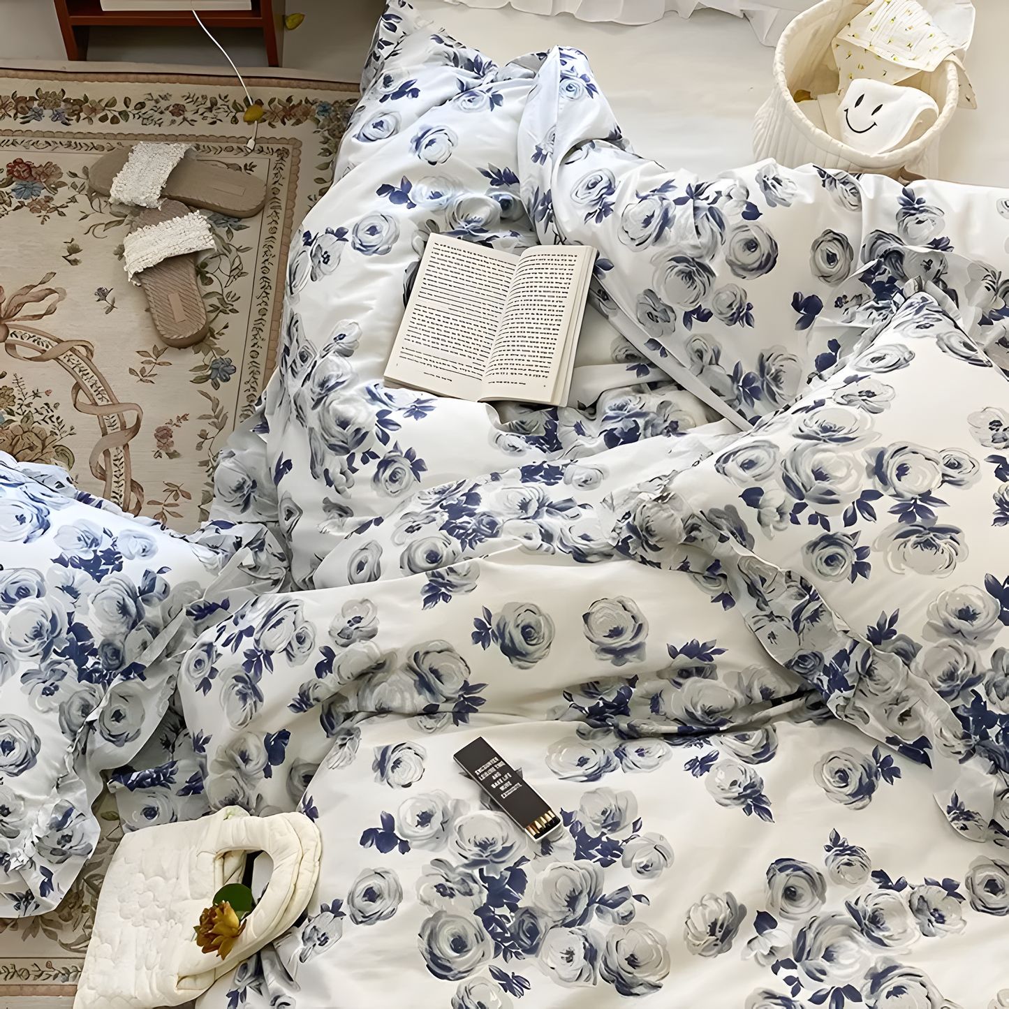 Blue Bloom Elegance Bedding Set