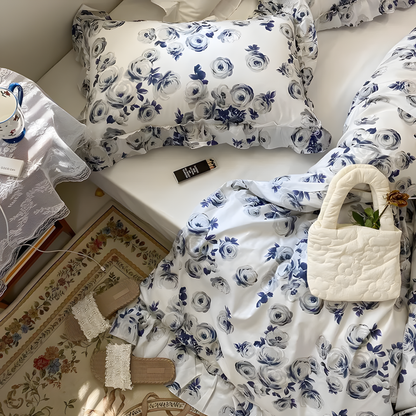 Blue Bloom Elegance Bedding Set