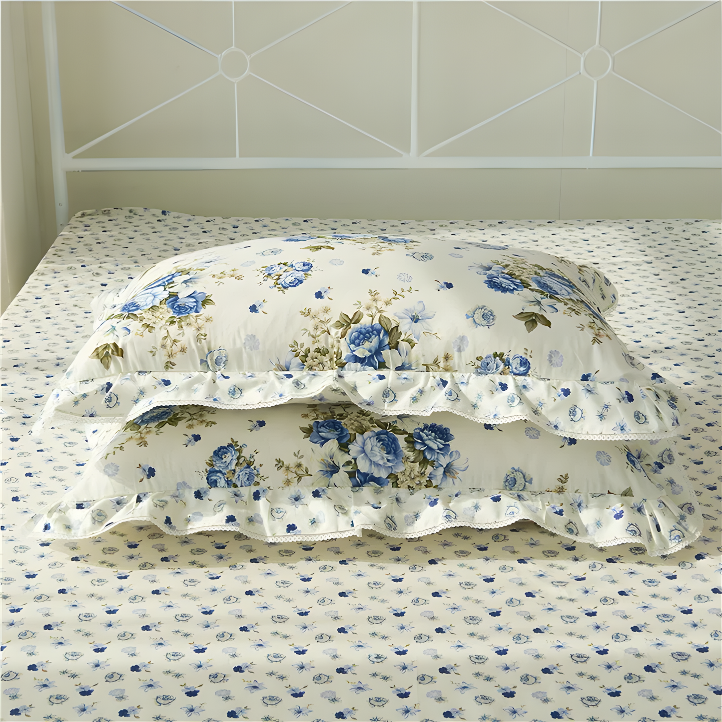 Blue Floral Elegance Bedding Set