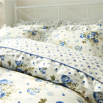 Blue Floral Elegance Bedding Set