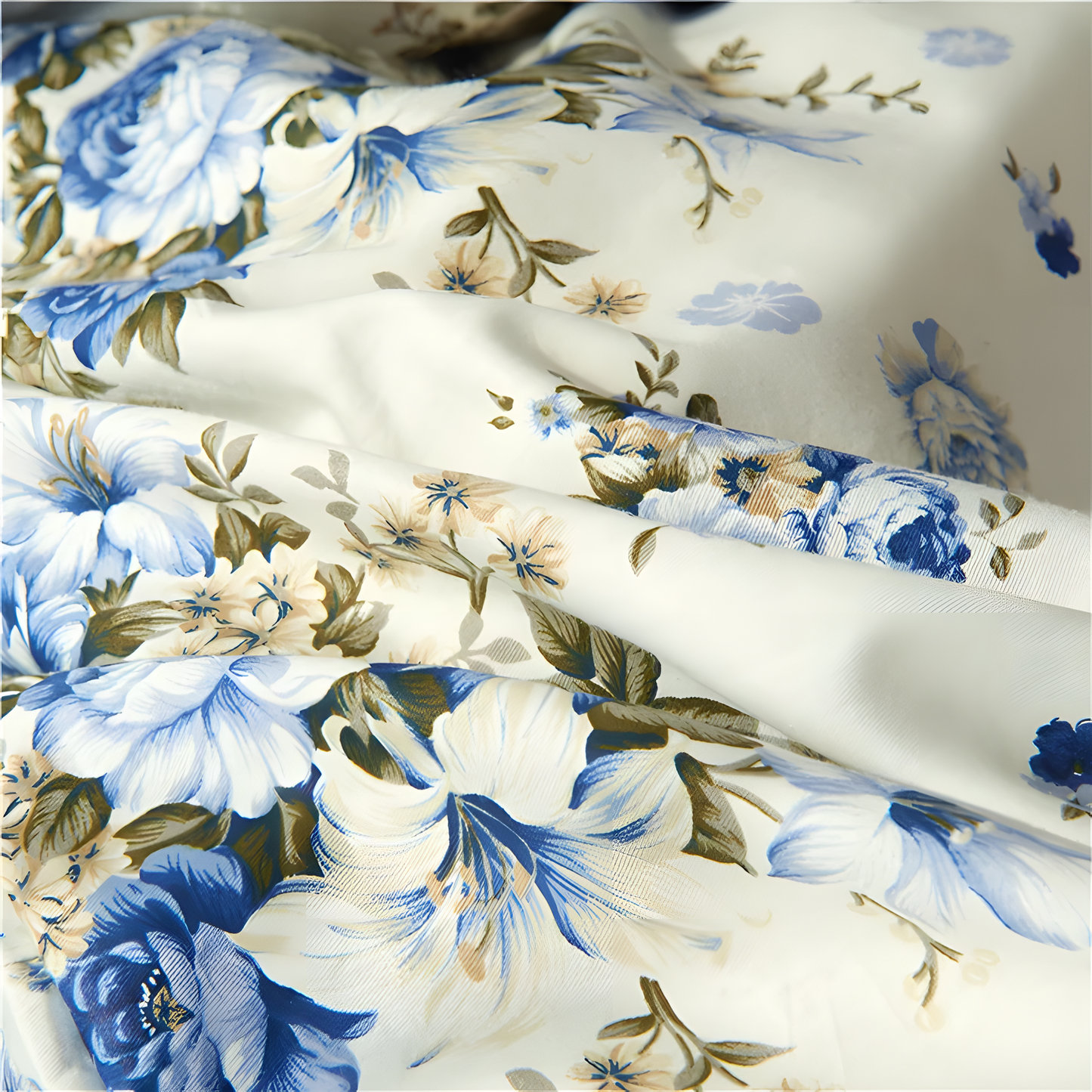 Blue Floral Elegance Bedding Set