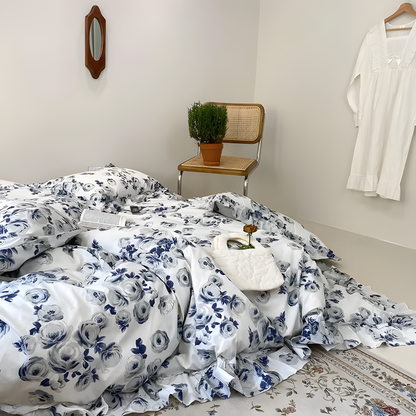 Blue Bloom Elegance Bedding Set