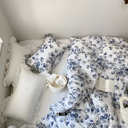 Blue Bloom Elegance Bedding Set