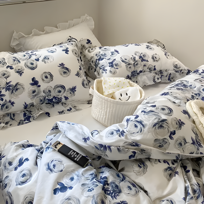 Blue Bloom Elegance Bedding Set