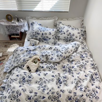 Blue Bloom Elegance Bedding Set