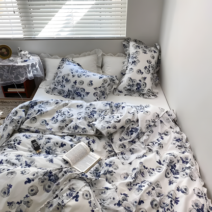 Blue Bloom Elegance Bedding Set