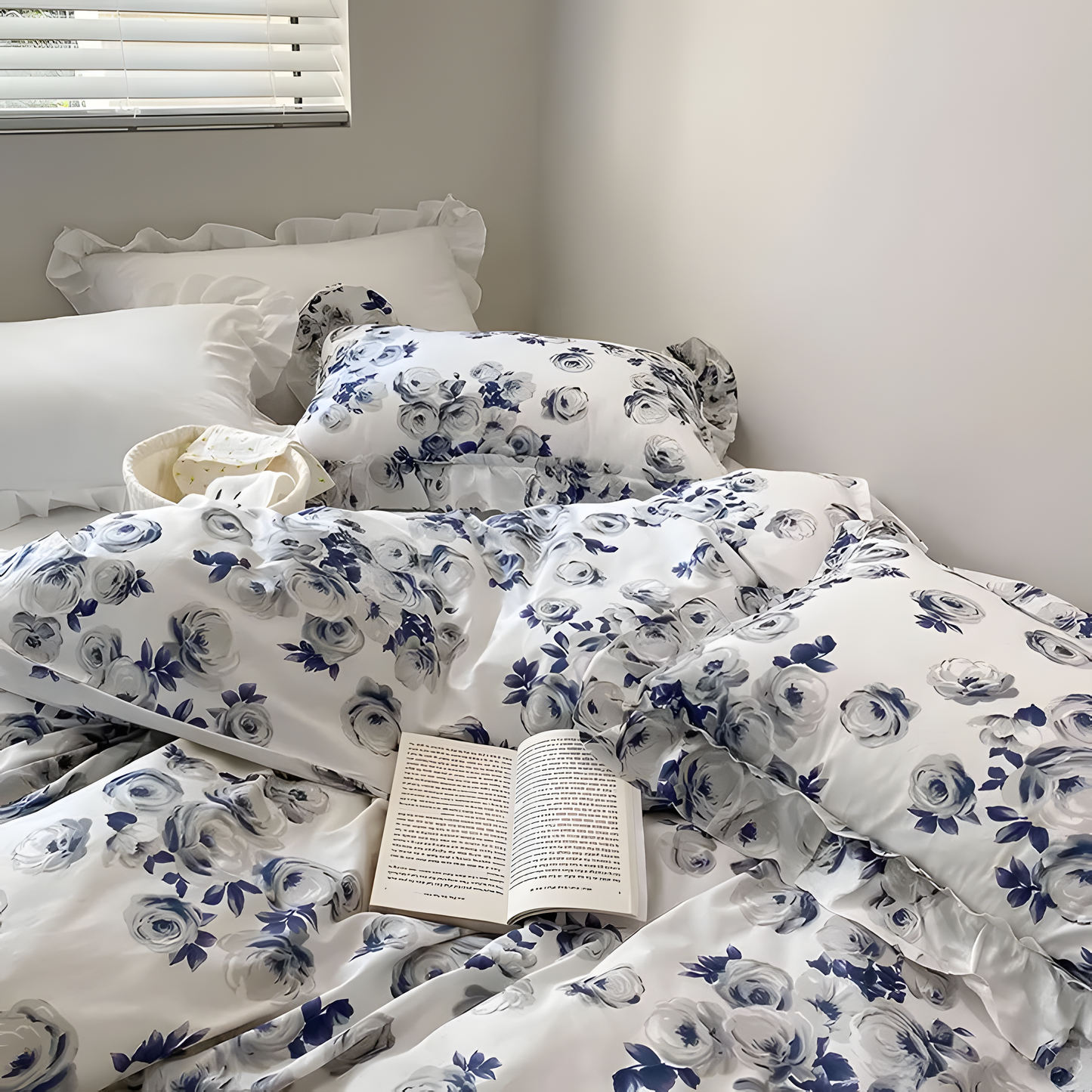 Blue Bloom Elegance Bedding Set