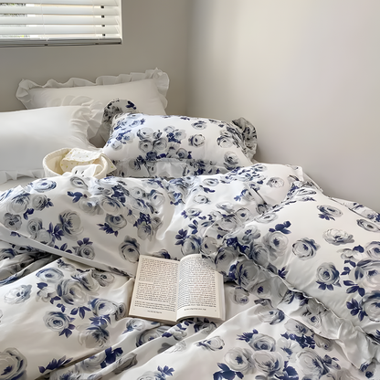 Blue Bloom Elegance Bedding Set