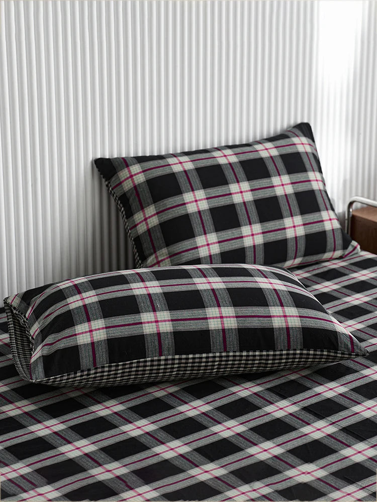 Scottish Plaid Cotton Pillowcase Set