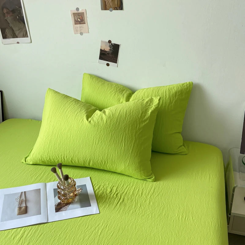 Solid Cotton Pillowcase Sets