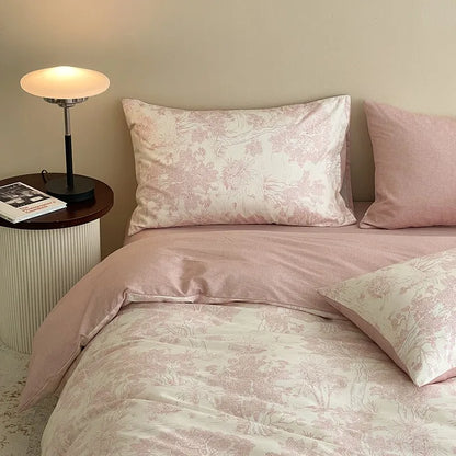 Whispering Forest Bedding Set / Soft Pink