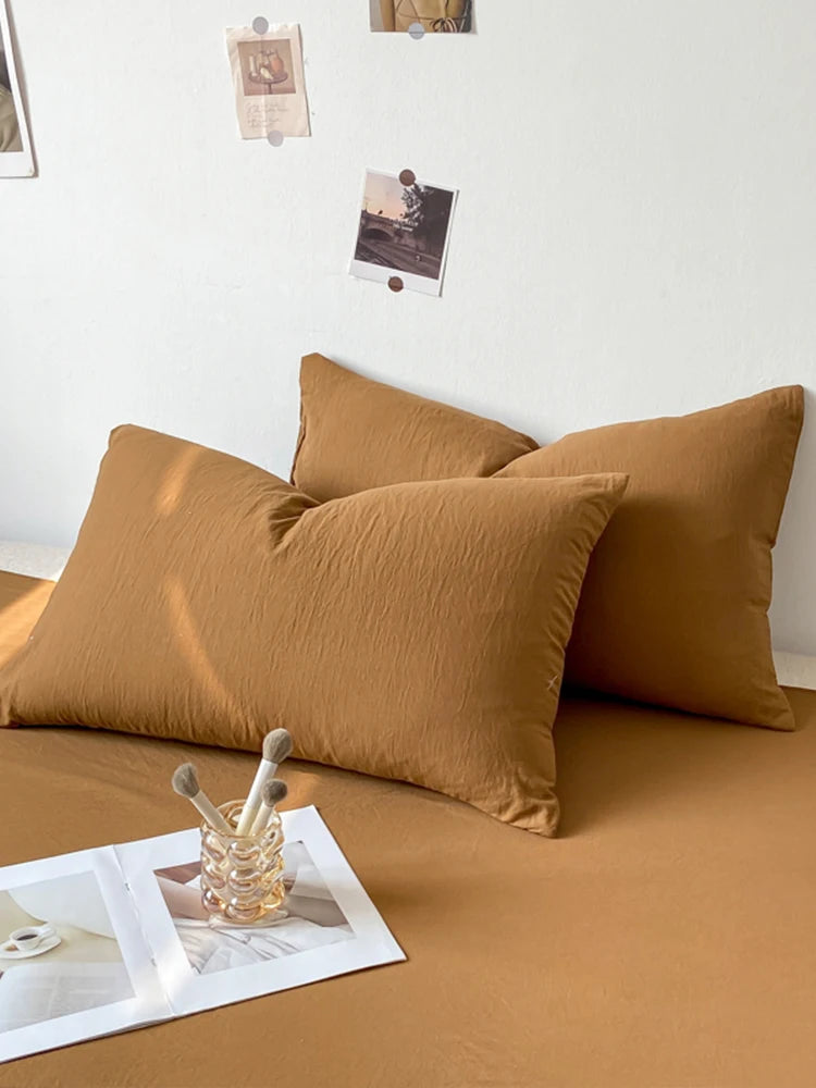 Solid Cotton Pillowcase Sets