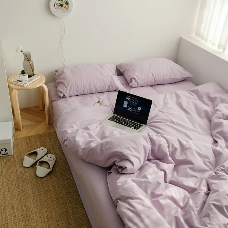 Washed Cotton Solid Bedding Set