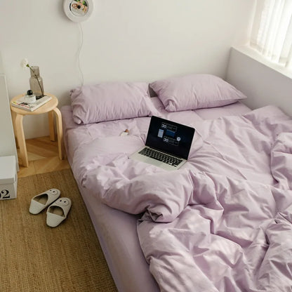Washed Cotton Solid Bedding Set