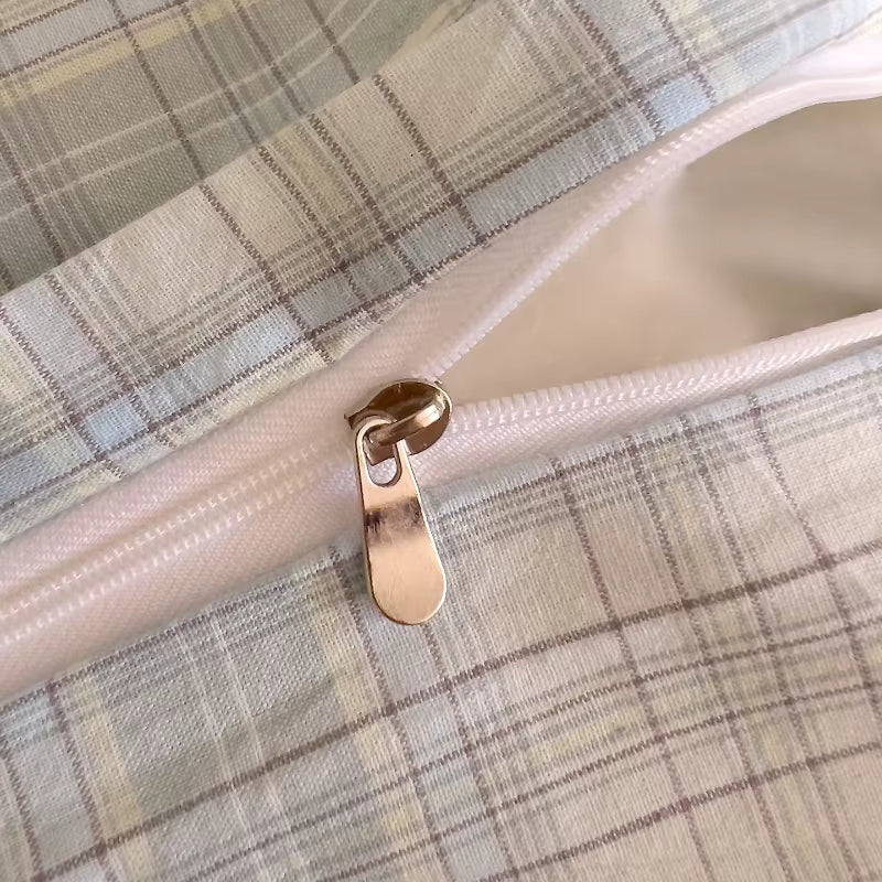 Washed Cotton Check Bedding Collection