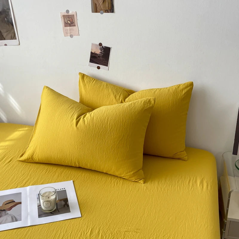 Solid Cotton Pillowcase Sets