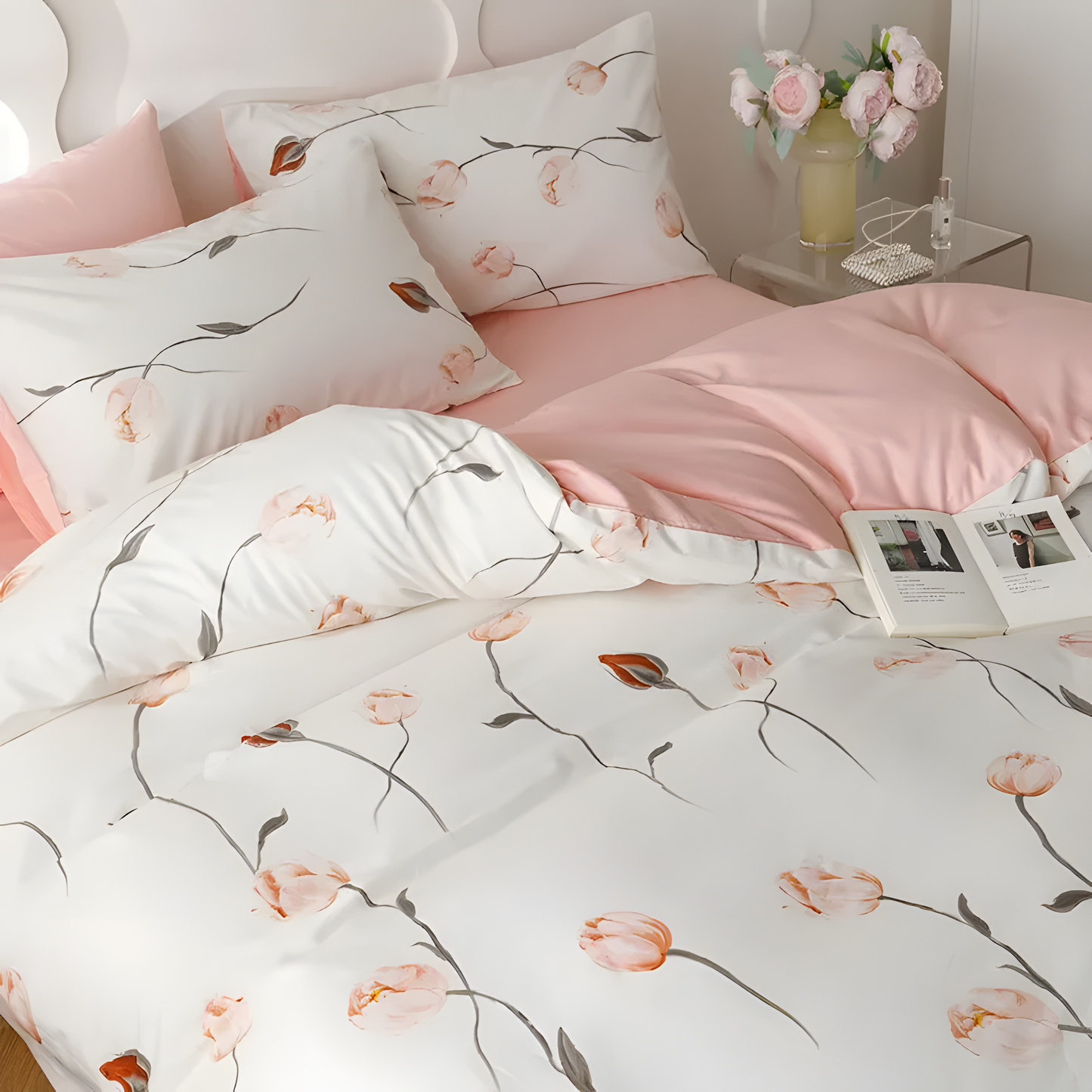 Blushing Petals Bedding Set